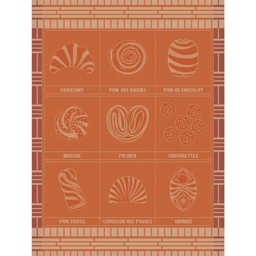 Le Jacquard Français theedoek Haute Viennoiserie red