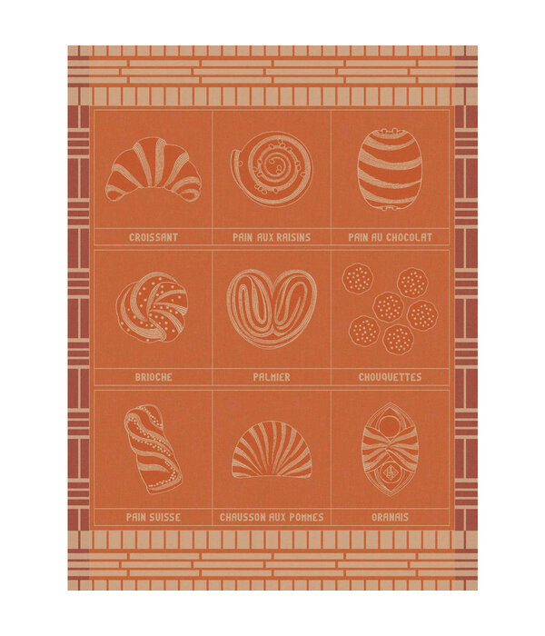 Le Jacquard Français theedoek Haute Viennoiserie red