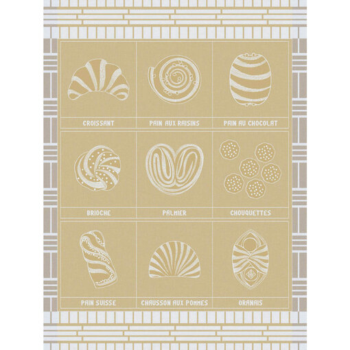 Le Jacquard Français theedoek Haute Viennoiserie beige