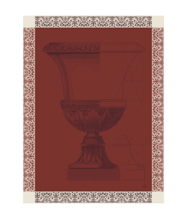 Le Jacquard Français theedoek Médicis red