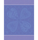 Le Jacquard Français theedoek Peace & Love blue