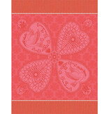 Le Jacquard Français theedoek Peace & Love red