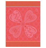 Le Jacquard Français theedoek Peace & Love red