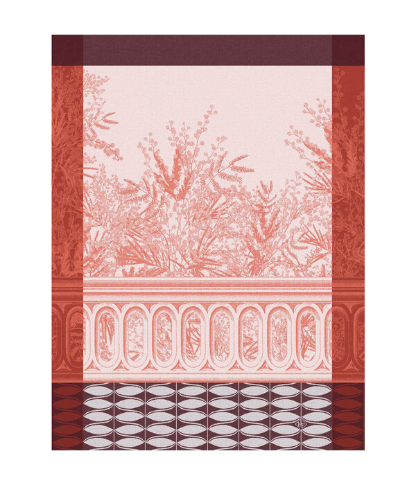 Le Jacquard Français theedoek Riviera mimosa pink