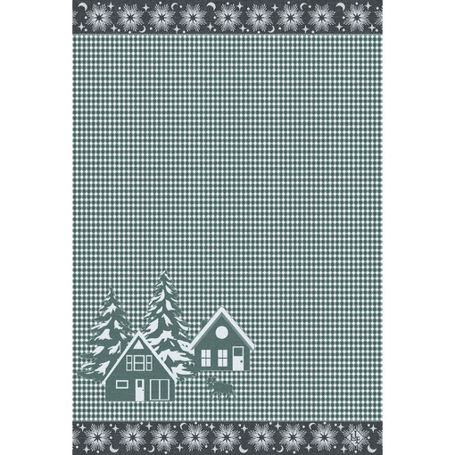 Le Jacquard Français wafel keukenhanddoek Sous les étoiles green