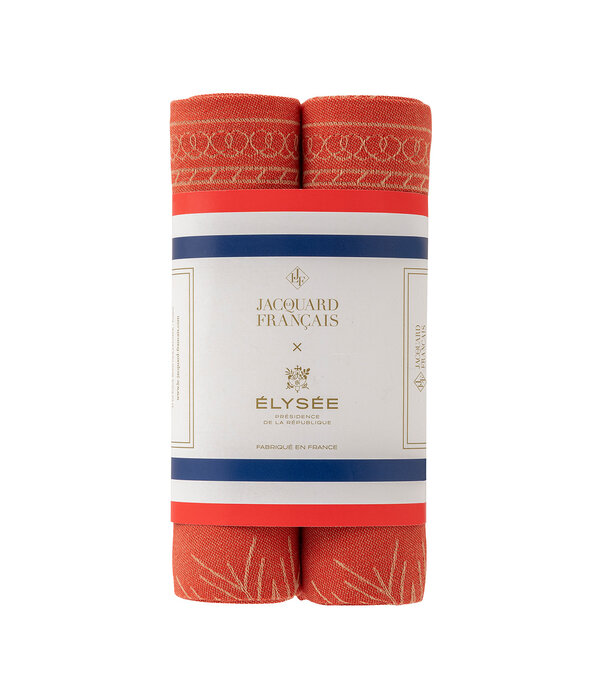 Le Jacquard Français Ciel étoilé rougè tafellinnen