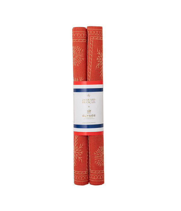 Le Jacquard Français Ciel étoilé rougè tafellinnen