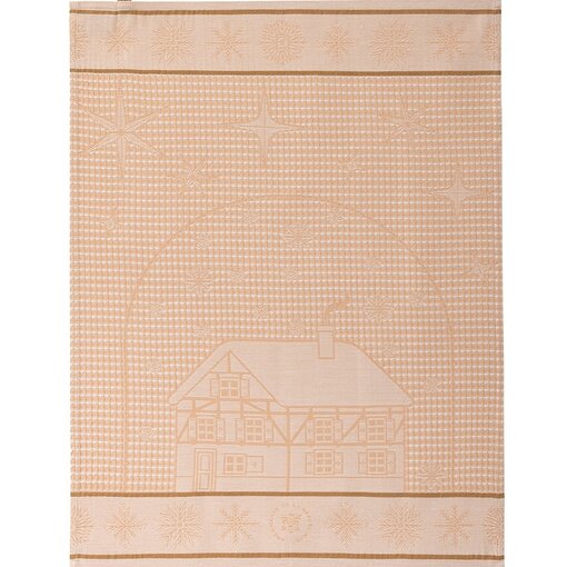 Le Jacquard Français wafel keukenhanddoek Noël au chalet beige