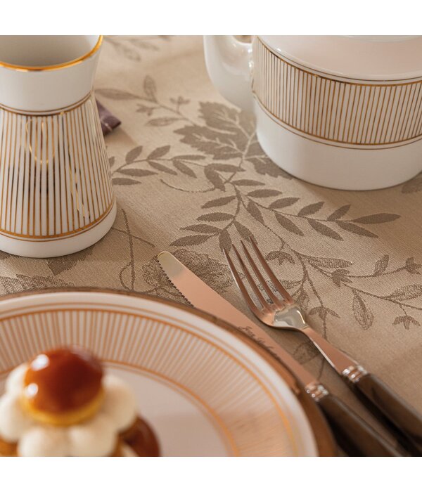 Le Jacquard Français gecoat tafellinnen Manor lane beige