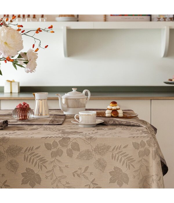Le Jacquard Français gecoat tafellinnen Manor lane beige