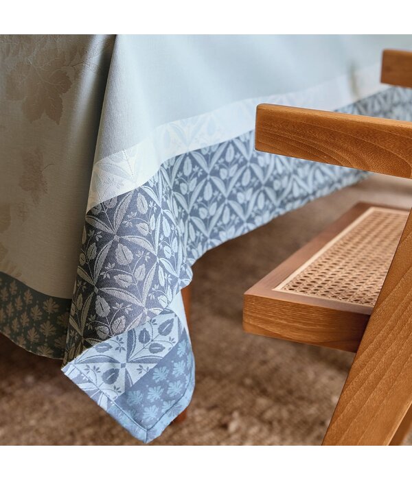 Le Jacquard Français gecoat tafellinnen Manor lane blue