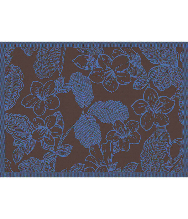 Le Jacquard Français tafellinnen Sulawesi blue
