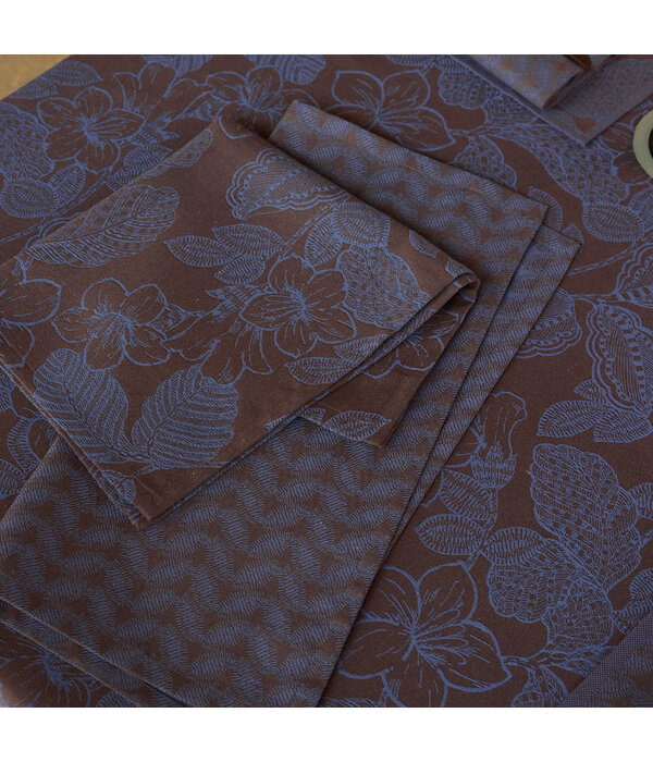 Le Jacquard Français tafellinnen Sulawesi blue
