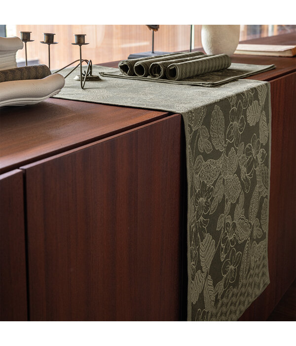 Le Jacquard Français tafellinnen Sulawesi green