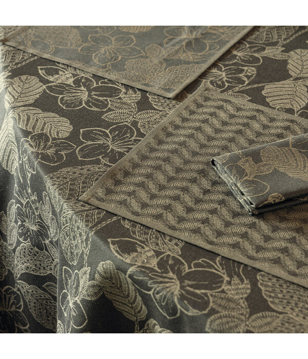 Le Jacquard Français tafellinnen Sulawesi green