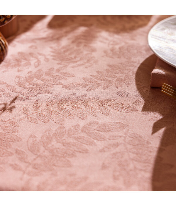 Le Jacquard Français gecoat tafellinnen Vegetal mood orange, 100% katoen, vanaf