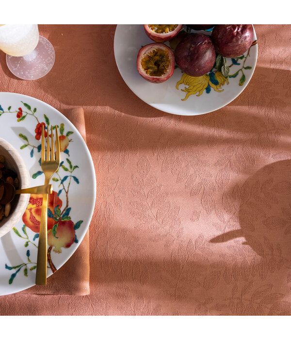 Le Jacquard Français gecoat tafellinnen Vegetal mood orange, 100% katoen, vanaf