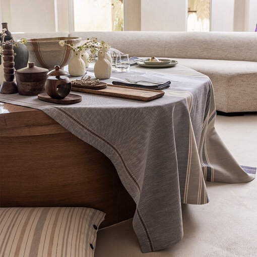 Le Jacquard Français tafellinnen Dune blue, vanaf