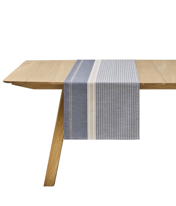 Le Jacquard Français Dune blue tafellaken, 92% katoen en 8% linnen