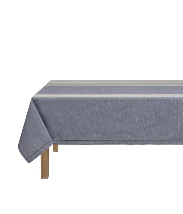 Le Jacquard Français Dune blue tafellaken, 92% katoen en 8% linnen
