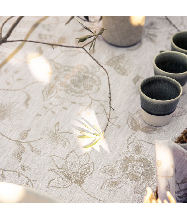 Le Jacquard Français Été indien beige tafellinnen, 100% linnen