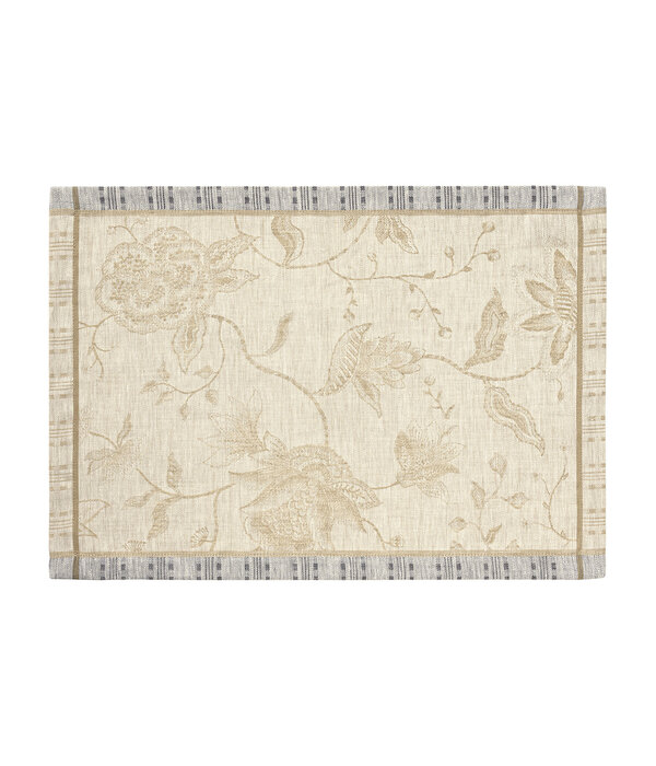 Le Jacquard Français Été indien beige tafellinnen, 100% linnen