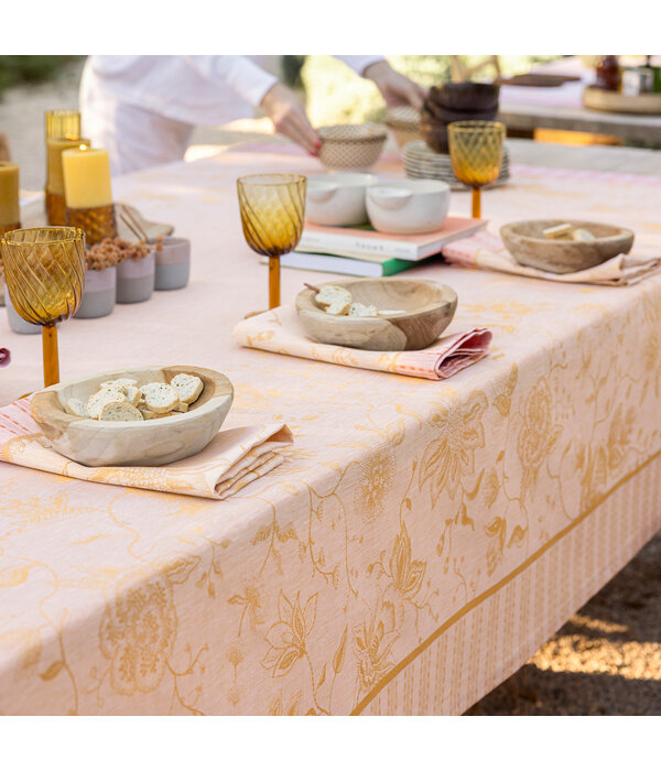Le Jacquard Français Été indien orange tafellinnen, 100% linnen