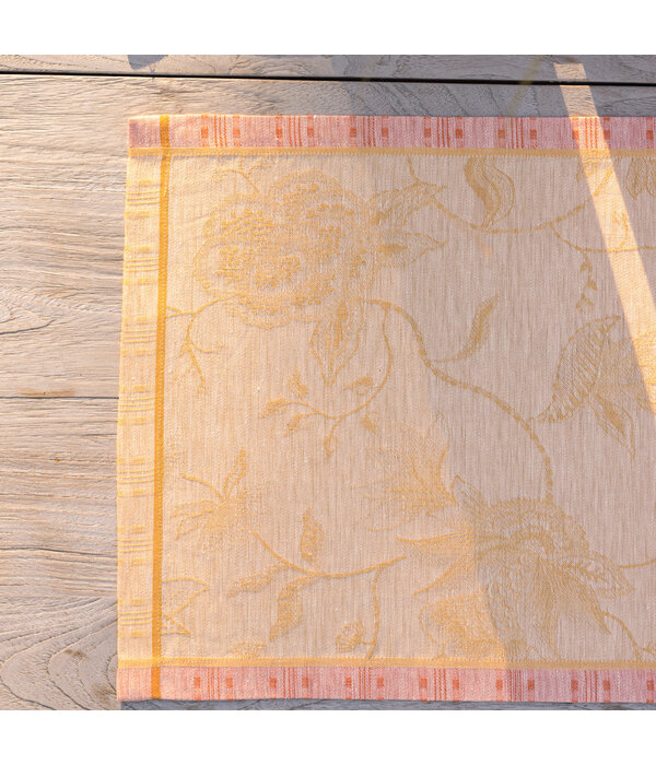 Le Jacquard Français Été indien orange tafellinnen, 100% linnen