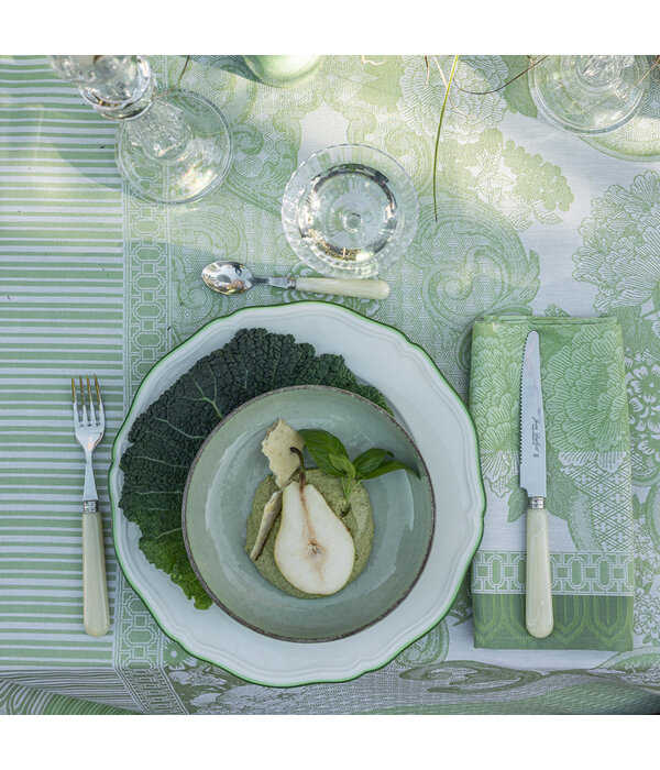 Le Jacquard Français tafellinnen Promenade Impériale green