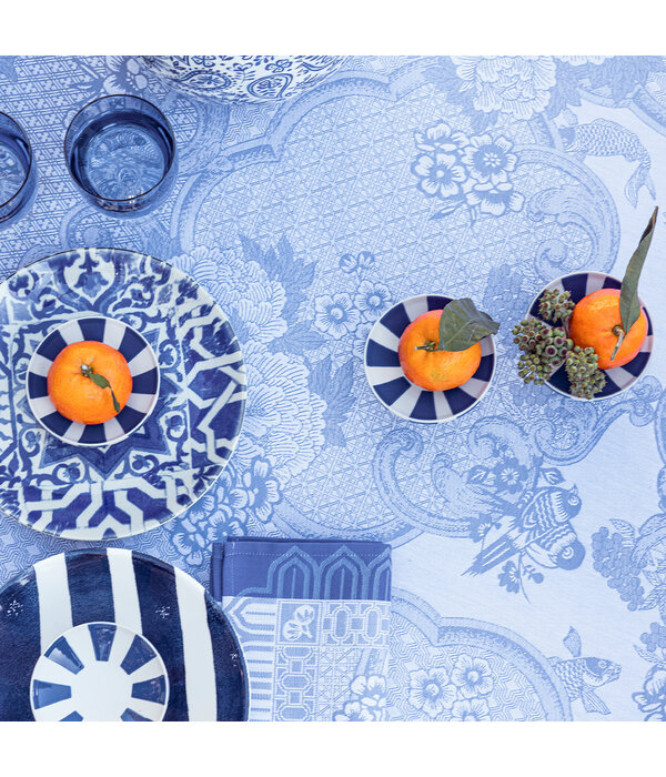 Le Jacquard Français tafellinnen Promenade Impériale blue