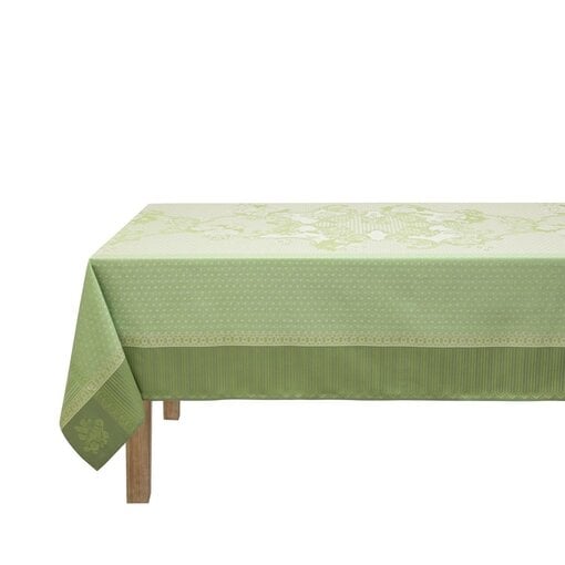 Le Jacquard Français Promenade Impériale green gecoat tafellinnen, 100% katoen