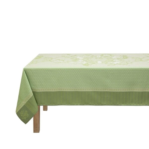 Promenade Impériale green gecoat tafellinnen, 100% katoen