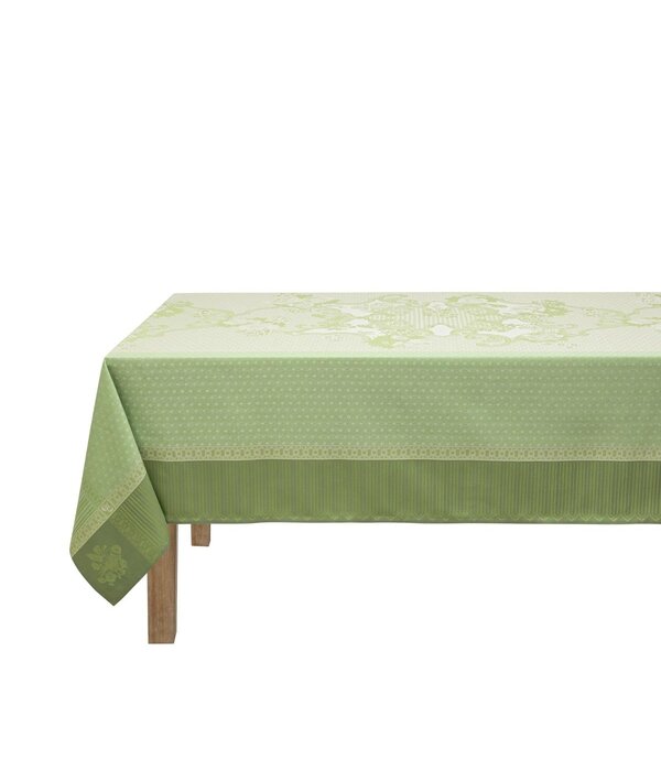 Le Jacquard Français Promenade Impériale green gecoat tafellinnen