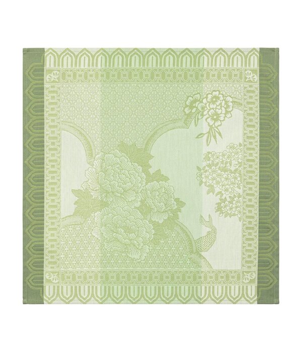 Le Jacquard Français Promenade Impériale green gecoat tafellinnen