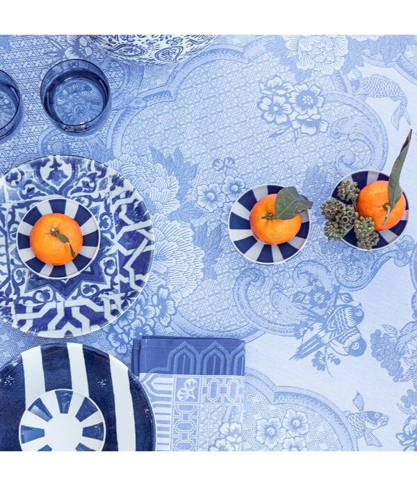Le Jacquard Français Promenade Impériale blue gecoat tafellinnen