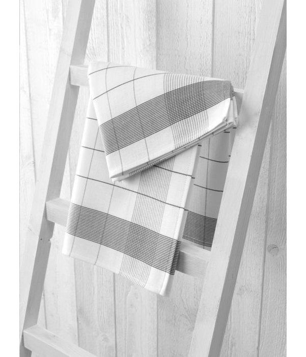 De Witte Lietaer theedoek mixte halflinnen black