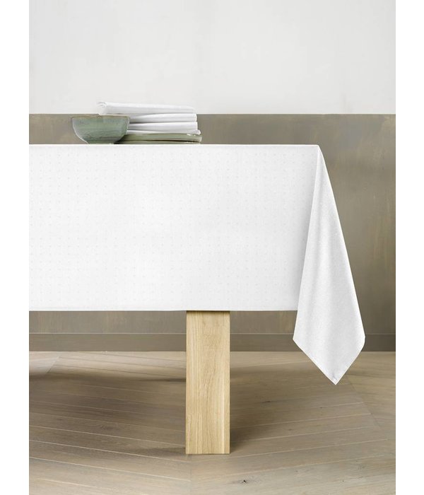 De Witte Lietaer Puntos offwhite (wit) tafellaken 160x250