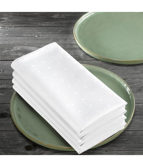 De Witte Lietaer Puntos offwhite (wit) tafellaken 160x250