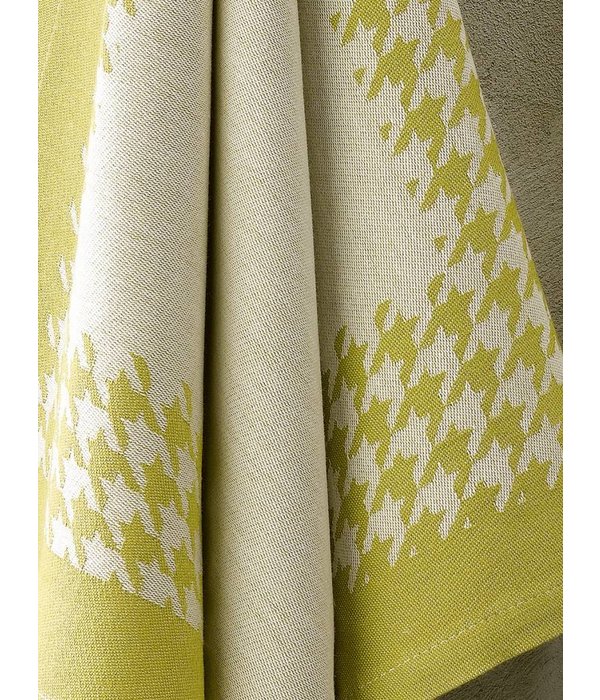 De Witte Lietaer theedoek Pied de poule yellow green