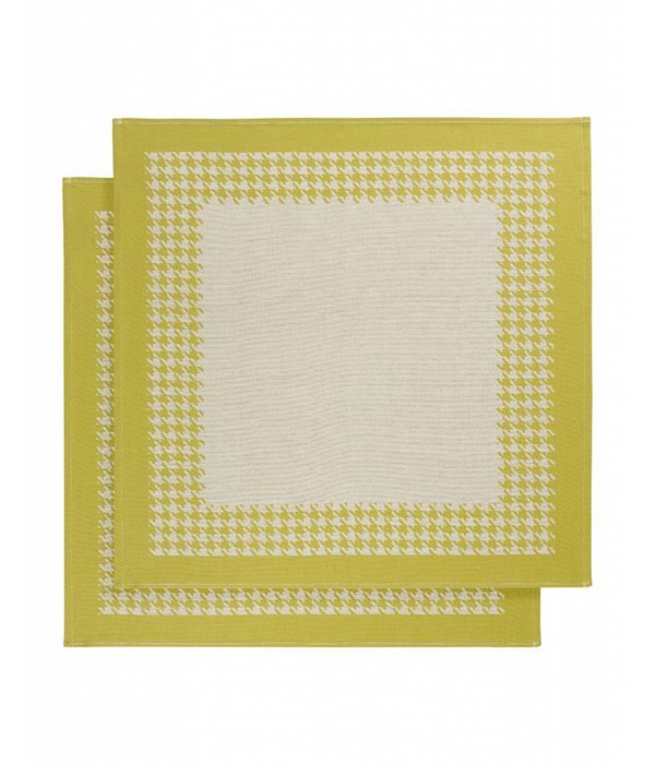 De Witte Lietaer droogdoek Pied de poule yellow green