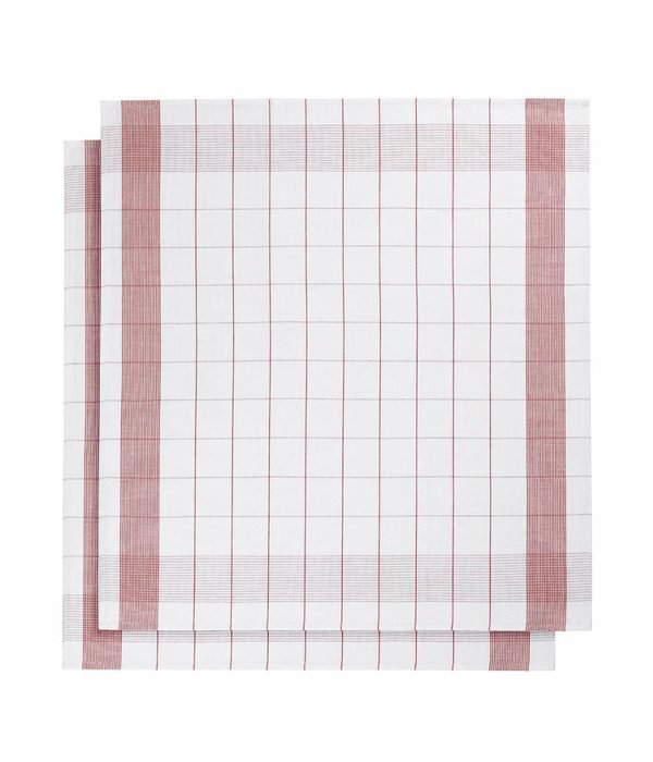 De Witte Lietaer theedoek mixte halflinnen red