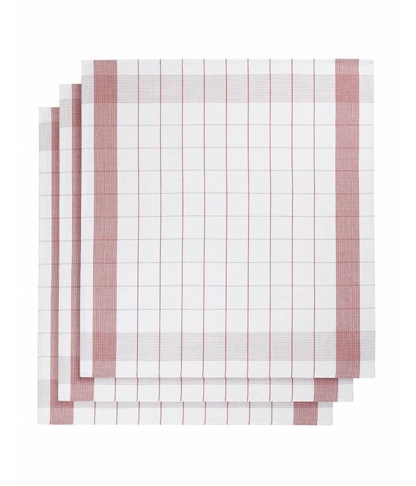 De Witte Lietaer theedoek mixte halflinnen red