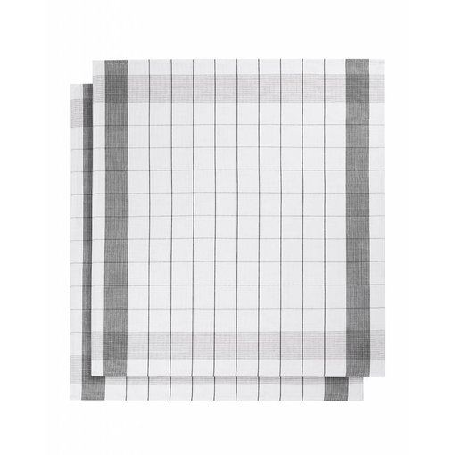 De Witte Lietaer theedoek mixte halflinnen black (zwart)