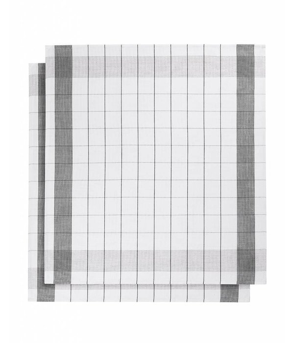 De Witte Lietaer theedoek mixte halflinnen black