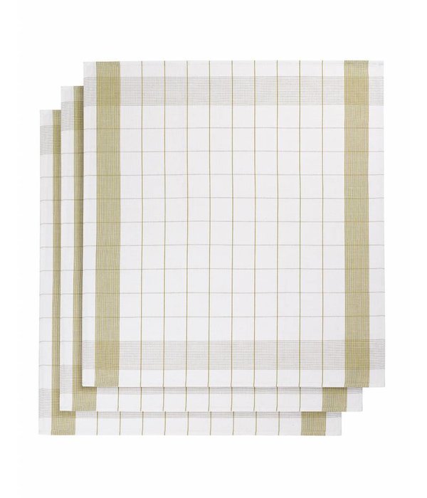 De Witte Lietaer theedoek mixte halflinnen yellow green