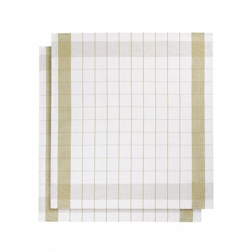 De Witte Lietaer theedoek mixte halflinnen yellow green