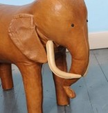 Vintage Leather Elephant Footstool by Dimitri Omersa