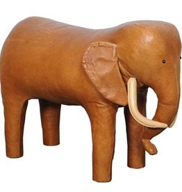 Omersa Leather Elephant Footstool