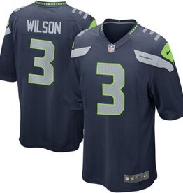NFL Mens Seattle Seahawks Russell Wilson Nike College Navy Game Jersey