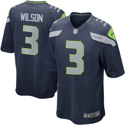 NFL Mens Seattle Seahawks Russell Wilson Nike College Navy Game Jersey